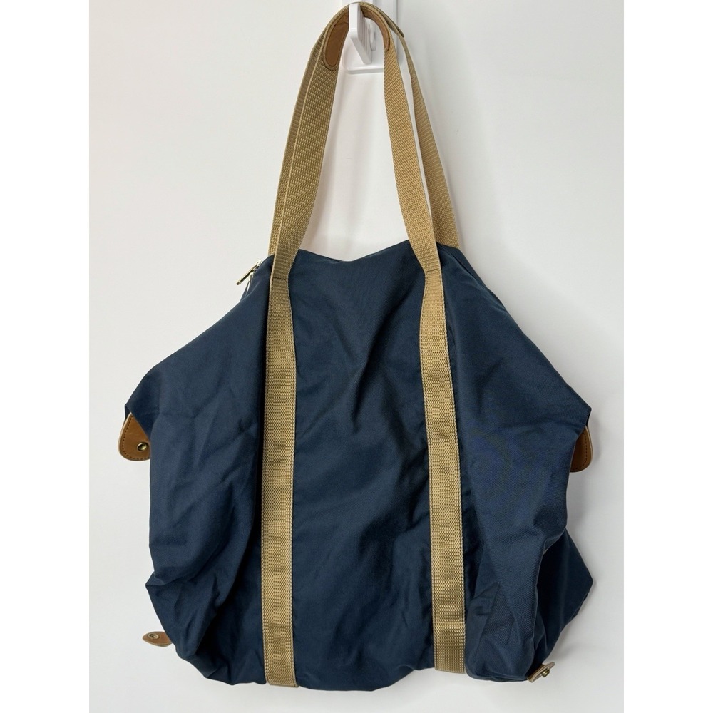 Vintage Boyt Canvas Duffle Tote Bag Large Blue Leather Handle USA Made 80s 90s - Picture 4 of 10